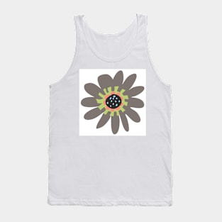 Modern Abstract Grey Flower Tank Top